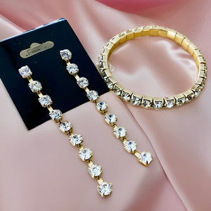 Diamond Bracelet and Drop Earrings