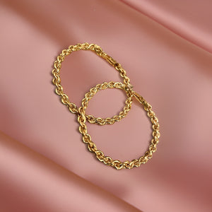 Rose Gold Hoop Rope Earrings