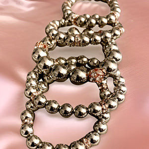 Ms. Tiff Silver Cluster 5pc Bracelet Set